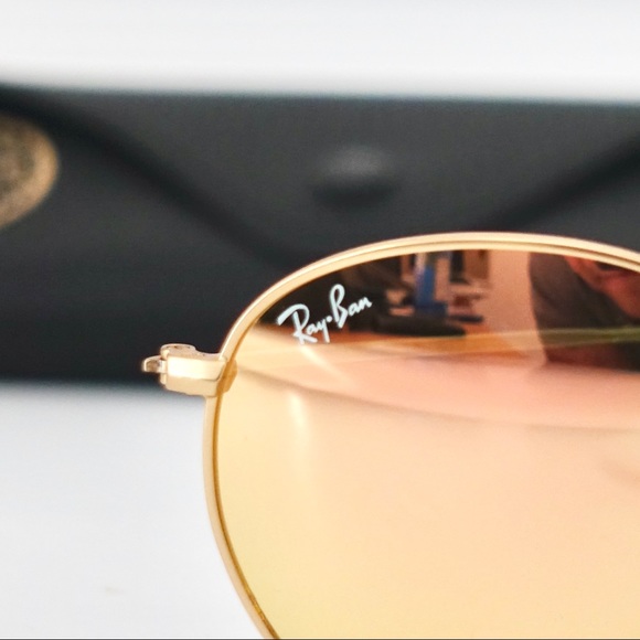 Ray Ban Round Gold Copper Mirror RB3447 - Picture 8 of 8